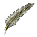 Pluma de Metal Oro, Plata con Piedras Azules