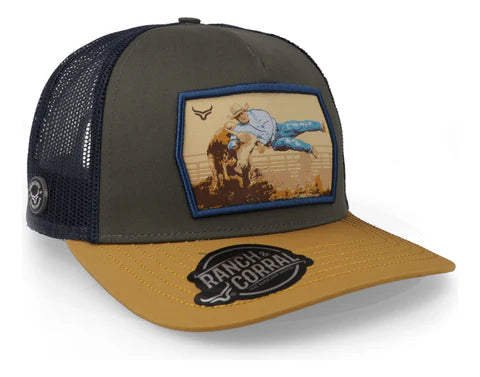 [RCRD21] Gorra Rodeo Achatada de Novillo